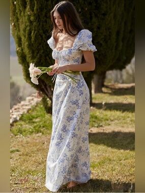 yellow floral floor length dress Dilara Maxi Dress main image 1